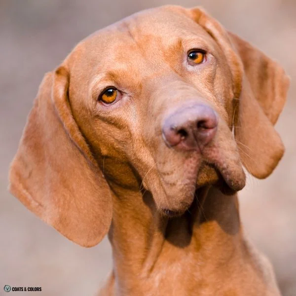 Puppy Blue Eyes coat color brown based amber eyes Vizsla