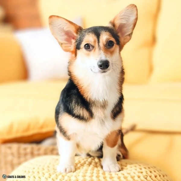 Creeping Tan black headed tri corgi