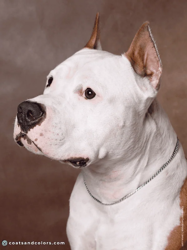 coatsandcolors.com American Staffordshire Terrier Colors white mask pink eye rims