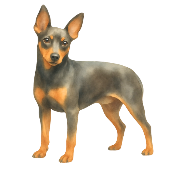 coatsandcolors.com Miniature Pinscher Colors illustrated blue tan