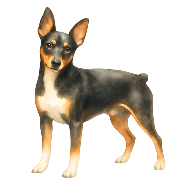 coatsandcolors.com Miniature Pinscher Colors illustrated tricolor