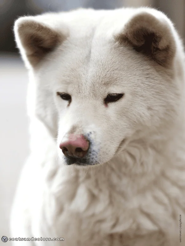 coatsandcolors.com types of white coat in dogs white cream AKita